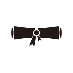 Graduation diploma vector icon isolated on white background