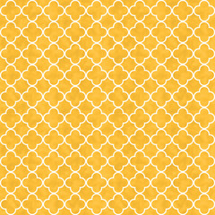 Illustration yellow quatrefoil lines material pattern background that is seamless