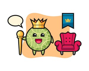 Mascot cartoon of melon as a king