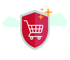 Safe shopping icon. Commerce vector design concept, isolated on white background.
