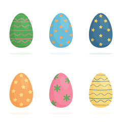 Easter eggs isolated on white background.