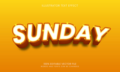 Sunday text effect bold style.