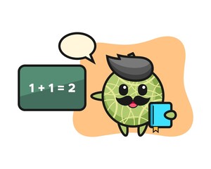 Illustration of melon character as a teacher