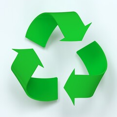 Obraz premium Eco green recycle symbol with 3d effect. 3d illustration