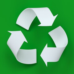 Obraz premium Eco green recycle symbol with 3d effect. 3d illustration