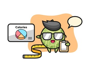Illustration of melon mascot as a dietitian