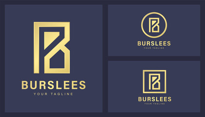 Minimalistic B letter logo with several versions