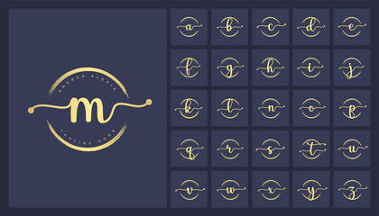 Feminine floral letters a-z logo design template