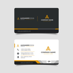 Modern business card black and yellow Corporate Professional