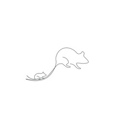 Mouse animal silhouette, vector illustration