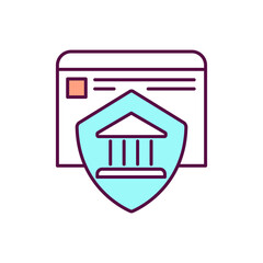 Administrative balance blue RGB color icon. Management of public affairs. Protection by government. Relationship with people. Safety banking and finance. Isolated vector illustration