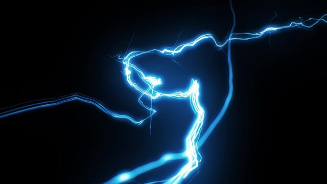 Beautiful Electric Arcs in Extreme Fast Motion. 4k Ultra HD 3840x2160. Loop-able 3d Animation.