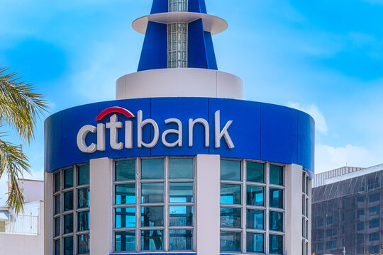 Logo of Citibank in Miami, Florida, USA