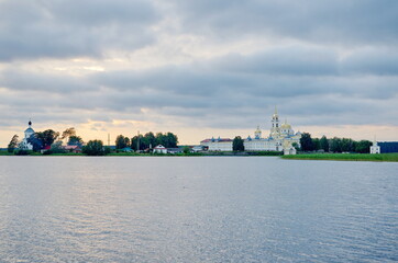 Evening landscape with views of the Nilo-Stolobenskaya desert and Lake Seliger. Tver Region, Russia