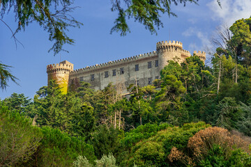 Fototapeta na wymiar The Orsini Odescalchi Castle on Bracciano Lake, built in the 15th century, Rome, Lazio, Italy