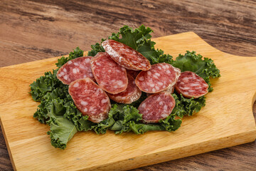 Iberian pork Fuet sausage slices