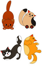 Cute vector cats in different positions