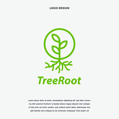 Fototapeta premium Creative root of the tree icon logo design vector illustration. nature tree root symbol logo design color editable