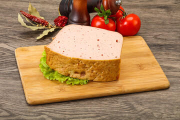 Homemade baked traditional meat loaf