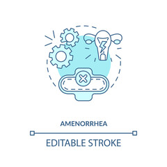 Amenorrhea blue concept icon. Menstruation problem. Gynecological issue. Intermittent fasting precaution idea thin line illustration. Vector isolated outline RGB color drawing. Editable stroke