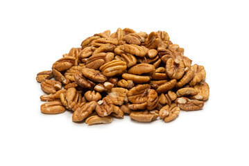 Pecan-nut isolated on white background.