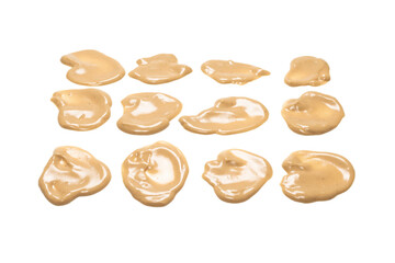 Mushroom sauce splashes isolated on white background.