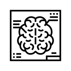brain radiology researching line icon vector. brain radiology researching sign. isolated contour symbol black illustration