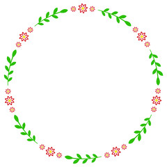 Flowers and leaves frame