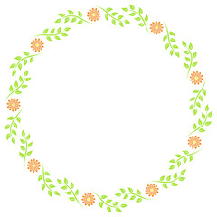 Flowers and leaves frame