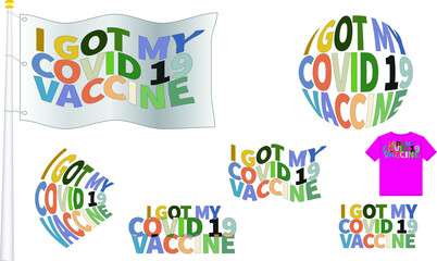 Clip art I got my covid 19 vaccination including flag