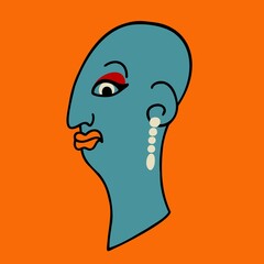 Woman of color series #7 vector illustration cartoon style