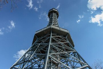 Petrin Lookout Tower, Prague, Czech republic.Steel tower 63.5 metres tall on Petrin Hill built in...