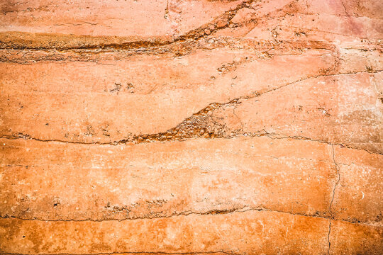 Abstract nature Soil patterned layer of clay soil for the background.