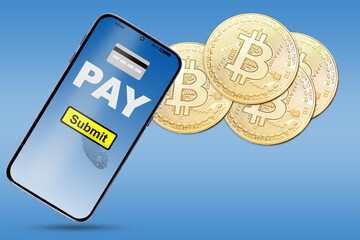 Bitcoin. Virtual payment. - obrazy, fototapety, plakaty