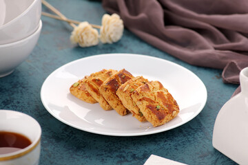 Indian Food Cookies with Tea - Evening Snack Time