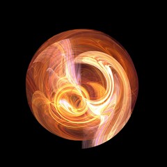 fiery explosion on black background