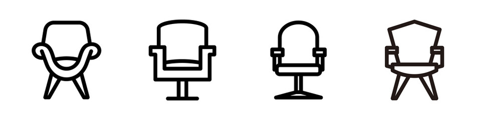 Set of chair icon monoline design