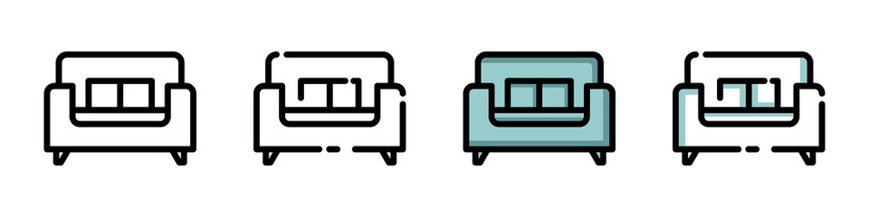 Set of sofa icon monoline design