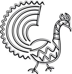 Kalamkari Indian traditional art on linen fabrics. peacock designs for textile printing, logo, and wallpaper