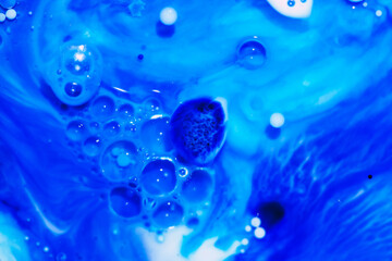 Liquid Paint Bubbles In Oil