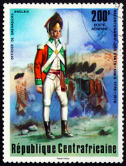 Postage stamp Central African Republic 1976 British grenadier