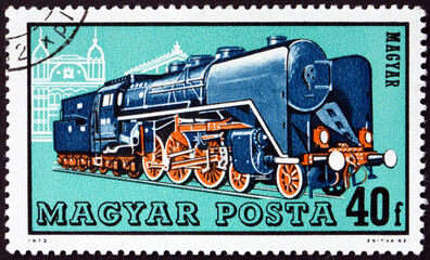Fototapeta na wymiar Postage stamp Hungary 1972 Hungarian locomotive