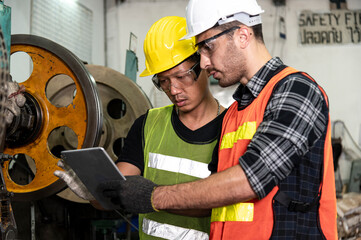 Engineer search data and conduct from tablets for solution process of product in factory with confident