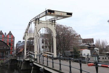 Amsterdam White Wooden Bridge at Prinseneiland