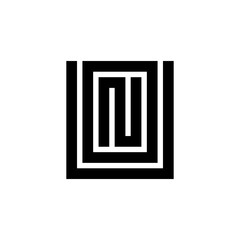 Black letter UON NOU initial logo icon