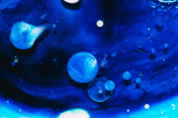 Abstract Liquid Paint Bubbles In Oil