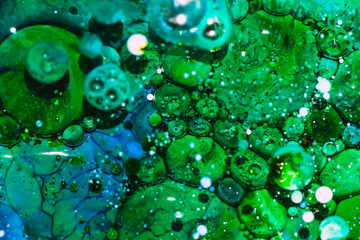 Abstract Liquid Paint Bubbles In Oil
