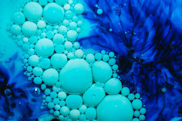 Abstract Liquid Paint Bubbles In Oil