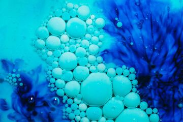 Abstract Liquid Paint Bubbles In Oil