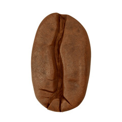 Roasted coffee bean isolated on white background macro